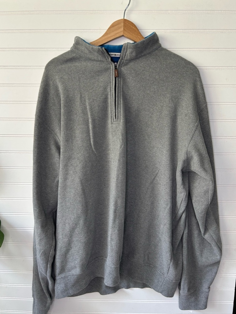 Peter Millar 2X Gray 1/4 Zip Golf Pullover 100% Cotton Crown Comfort